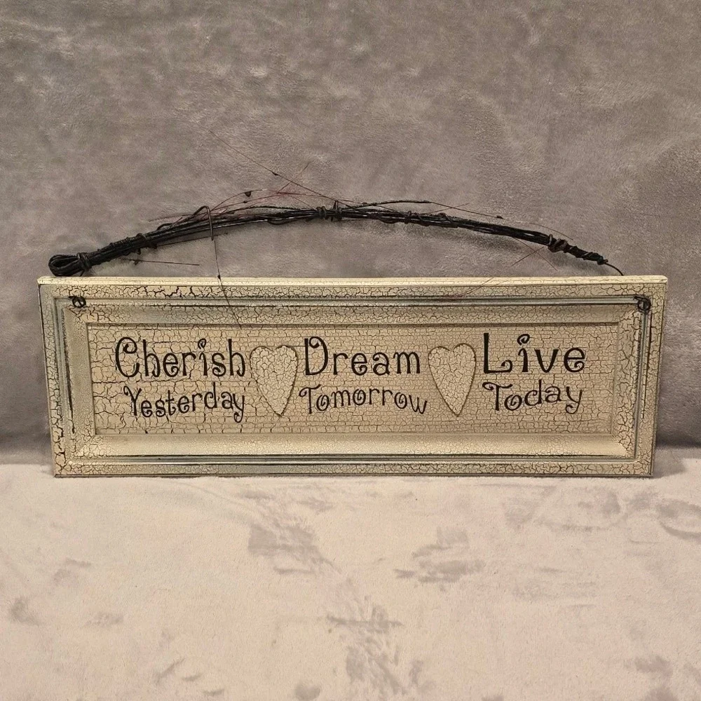 Ohio Wholesale Inc Cherish Dream Live Wood Wall Sign Crackle Finish Farmhouse